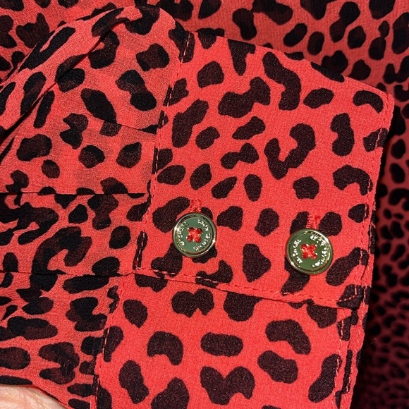 🆕 Michael Kors Women’s Animal Print Sheer Swimsuit Cover Up Sea Coral Size M - Picture 10 of 10